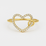 14k Gold Fancy Double Heart Ring