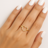 14K Gold Open Heart Ring