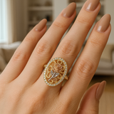14K Gold Oval Rose Ring 🌹