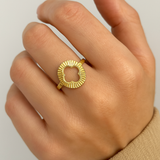 Fancy 14k Gold Clover Ring