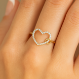 14k Gold Fancy Double Heart Ring