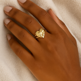 14K Gold Women's Heart Nugget Ring