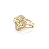 14K Gold Women's Heart Nugget Ring