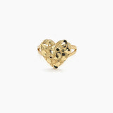 14K Gold Women's Heart Nugget Ring