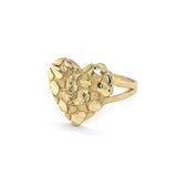 14K Gold Women's Heart Nugget Ring