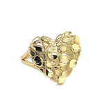 14K Gold Women's Heart Nugget Ring