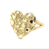 14K Gold Women's Heart Nugget Ring