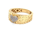 14K Gold Women’s Nugget Heart Ring with CZ Stones (Pavé Style) 💛💎