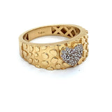 14K Gold Women’s Nugget Heart Ring with CZ Stones (Pavé Style) 💛💎