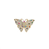 14K Gold Multi-Color Butterfly Ring with CZ Stones 🦋