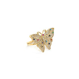 14K Gold Multi-Color Butterfly Ring with CZ Stones 🦋