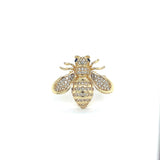 14K Gold Bumble Bee Ring with CZ Stones 🐝