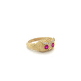 14K Gold Owl Ring with Ruby CZ Eyes 🦉✨