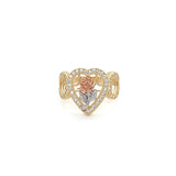 14K Gold Heart and Rose Ring 🌹