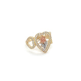 14K Gold Heart and Rose Ring 🌹