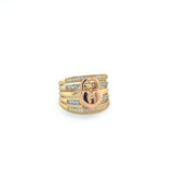 14K Gold Heart Lock Ring with CZ Accents 🔒💛
