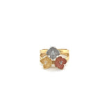 14K Tri-Color Gold Floral Ring 🌸
