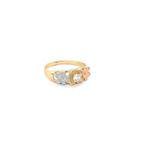 14K Tri-Color Gold Floral Ring 🌸