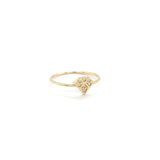 14K Gold Geometric Diamond-Shaped Ring