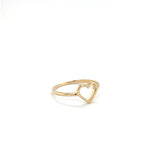 14K Gold Open Heart Ring